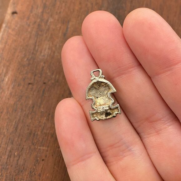 Vintage 925 Sterling Silver Peru Tumi Face Good Luck Pendant Bracelet Charm - Picture 2 of 3